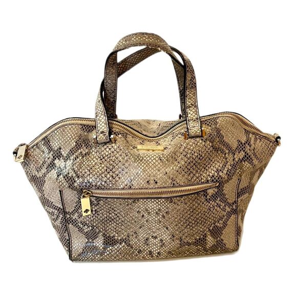 Kate Spade Savannah Parliament Square Satchel Handbag Top Zip Snakeskin Python - Picture 1 of 7